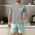 thumbnail image 6 of GERsome Men's Pajamas Sets Short Sleeve Crewneck Tops and Shorts Lounge Sets 2 Piece Summer Sleepwear M-3XL, 6 of 7