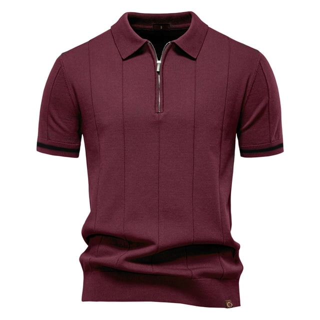 pstuiky camisetas para hombre, Suéter informal de manga corta con cuello vuelto, cómodo y liso para hombre camisetas de hombre m