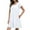White, variant on Babysbule Woman Summer Dresses Women's Fashion Sasual Cross Short Sleeves Round Neck Pocket Solid Color Dress