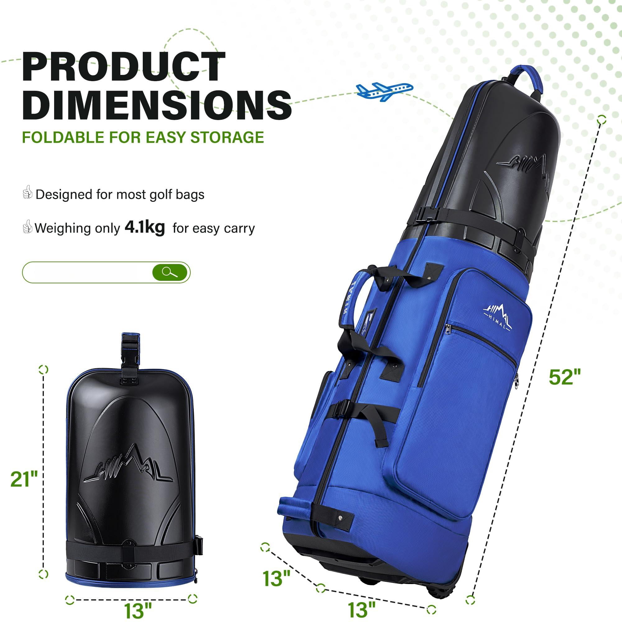Golf Travel Bag With Hard Case Top  1680d Heavy Duty Oxford Club Bags For Airlines Wheels Easy To Maneuver