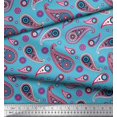 thumbnail image 2 of Soimoi Modal Satin Fabric Artistic Paisley Print Fabric by The Yard 42 Inch Wide, 2 of 3