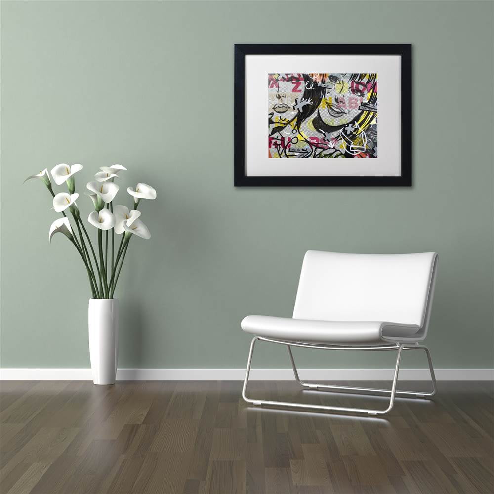 Trademark Fine Art "Apologies" Canvas Art by Dan Monteavaro White Matte, Black Frame