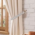 thumbnail image 3 of Deago Faux Leather Curtain Tie Backs Attach to Wall, Outdoor Drape Holder Holdbacks Tiebacks with Hooks for Home Offic Living Room Bedroom, Set of 2, Gray, 3 of 8