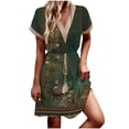 thumbnail image 2 of Robe d'Été pour Femmes 2024 Mode Grande Taille Décontractée avec Poches Robe à Imprimé Floral Robe Mini à Col en V Liquidation à 50 % de Rabais!, 2 of 9