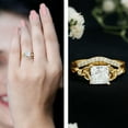 thumbnail image 3 of Certified Lab Grown Diamond 1 Carat Princess Cut Engagement Ring Set with Enhancer, EF-VS Quality, 10K Yellow Gold, US 7.00, 3 of 9