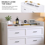 Advwin Full Size Murphy Bed with Motion Sensor Lights & Charging Station, Foldable Hideaway Murphy Cabinet Bed with Storage