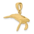 thumbnail image 5 of Auriga Fine Jewelry 14K Yellow Gold 3-D w/ Textured Underside Humpback Whale Charm for Women (L - 11.15 mm, W - 27.1 mm), 5 of 6