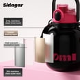 thumbnail image 3 of Sidagar 60 oz Stainless Steel Insulated Water Bottle with Straw and Carry Handle, Black, 3 of 7