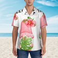 thumbnail image 2 of Balery Hello Summer Gnome Camisas hawaianas de manga corta para hombre, camisas playeras de corte holgado, camisas de vacaciones con botones,Small, 2 of 7