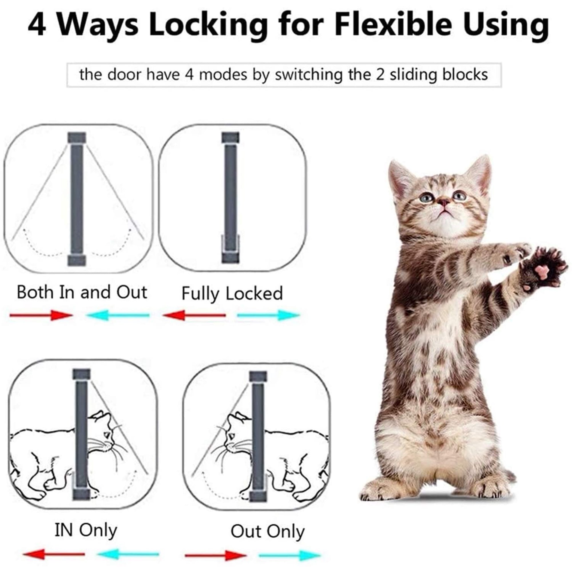 Chatiere Chatiere Chatiere 4 Voies Serrure Magnetique Pour Chats Et Petits Chiens Porte Chien Porte Chat Chatiere Chatiere M Marron Walmart Canada