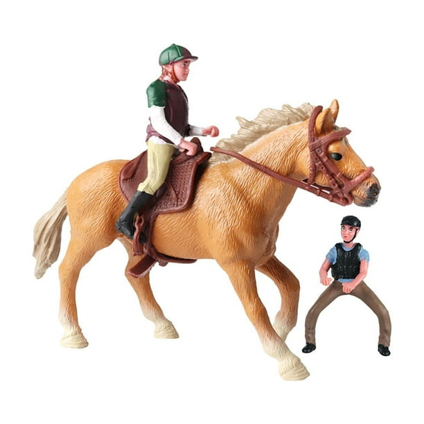 Figura de acción de caballo, modelo Animal con colección, decoración de escritorio, juguete educativo de simulación para edades de 3 a 8 años, regalos Amarillo