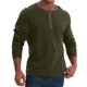thumbnail image 1 of Blusas y camisas de manga larga con cuello redondo para hombre, color liso, informales, a la moda, con botones, cuello redondo, manga larga, blusa de poliéster para hombre, 1 of 6