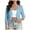Light Blue, variant on COMVALUE Women's 3/4 Sleeve Open Front Cardigan V-Neck Knit Cropped Bolero Shrug Sweater for Women Dark Blue L