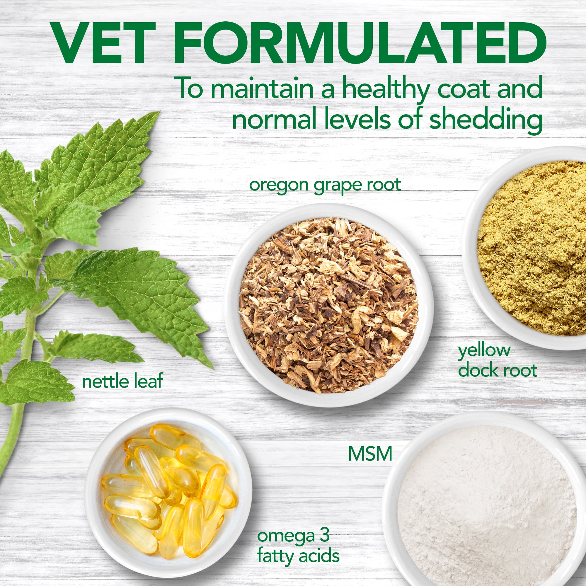 Vet's Best Healthy Coat Shed & Itch Relief Supplements for Dogs - 150 Chewable Tablets - 8oz.