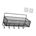 thumbnail image 1 of Organizador de pared colgante, cesta colgante de alambre, cesta de alambre de acero resistente para manualidades L negra con gancho, 1 of 9