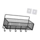 thumbnail image 1 of Organizador de pared colgante, cesta colgante de alambre, cesta de alambre de acero resistente para manualidades L negra con gancho, 1 of 9