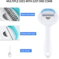 thumbnail image 3 of Cepillo peine multifuncional para mascotas, herramienta de aseo para perros y gatos, uso profesional, elimina el pelo suelto, deshace nudos, elimina piojos, azul, 3 of 5