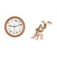 thumbnail image 5 of Reloj de pared con pájaro cantor, decoración para cocina y hogar, con estatua de resina, escultura, de arte para sala de estar, estantería., 5 of 8