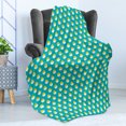thumbnail image 4 of Yellow Bird Soft Flannel Fleece Throw Blanket, Repetitive Cartoon Baby Chickens in Cracked Eggs Pattern, Cozy Plush for Indoor and Outdoor Use, 50" x 70", Seafoam Yellow, by Ambesonne, 4 of 5