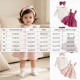 thumbnail image 5 of Baby Toddler Girl 2Pcs Fall Spring Clothes Set Long Sleeve Crewneck Tops Heart Bow Suspender Skirt With Headband Outfit Sets Kaprioy Girls Clothes Fall Winter, 5 of 8
