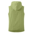thumbnail image 3 of Men's Hooded Zipper Lapel Top - Sleeveless, Summer Casual, Solid Color, Polyester, True to Size, Suitable for Work/Vacation, S-XXL Sizes, 3 of 4