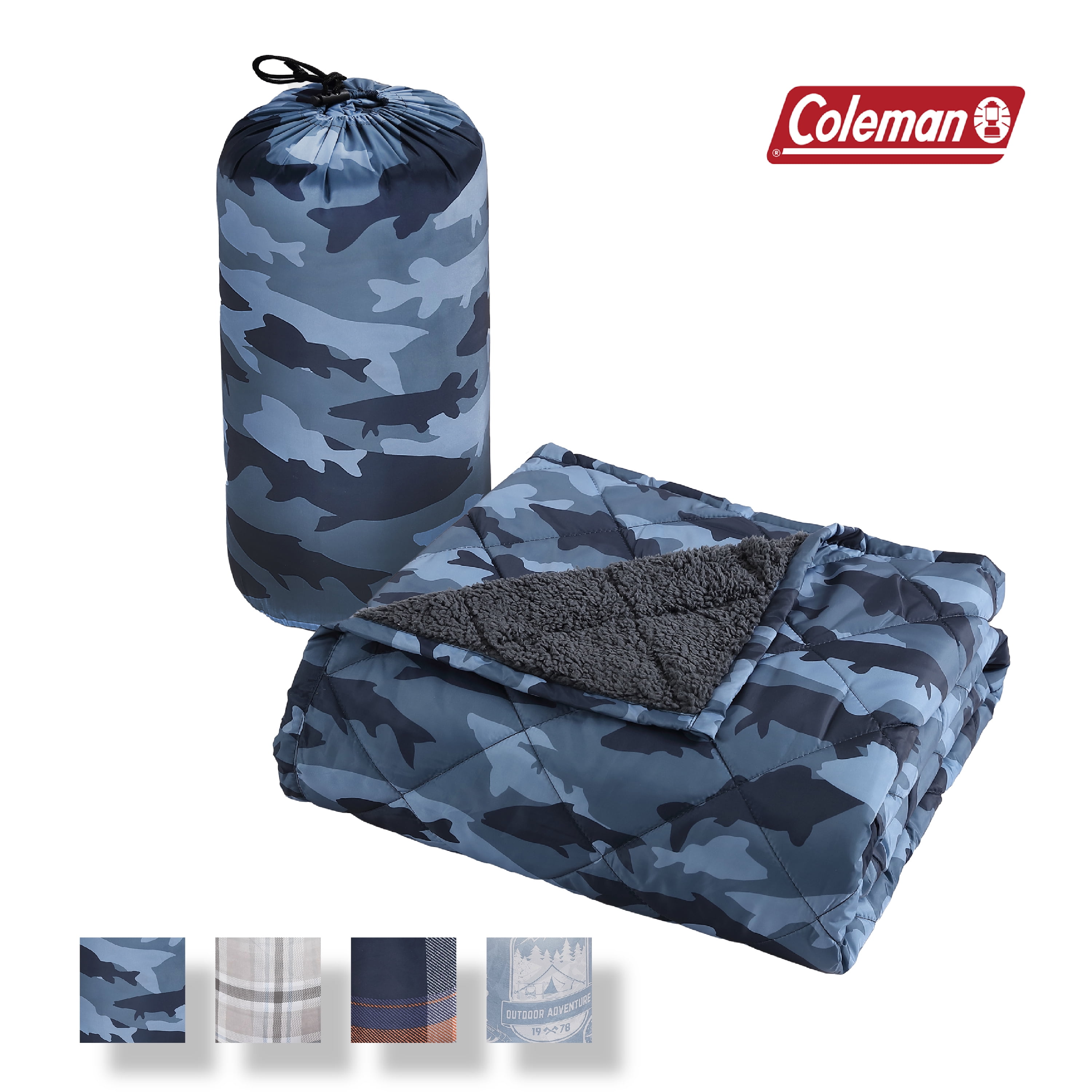 Coleman Indoor/Outdoor Throw Blanket, Reversible With Water Resistant