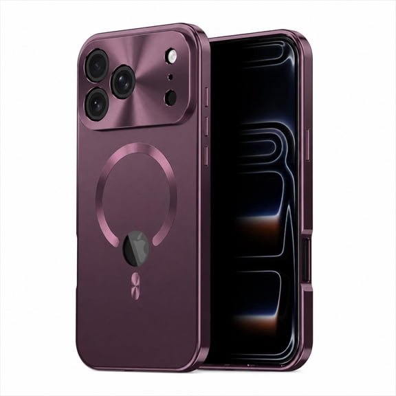 Decase for iPhone 18 Pro Full Body Case with Built-in Privacy Screen Protector, Magnetic Shockproof Hard PC Metal Protective Cover,Cherryred