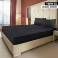thumbnail image 2 of Twin XL Fitted Sheets - Bulk Pack of 2 Bottom Sheets - Soft Brushed Microfiber - Deep Pockets - Shrinkage & Fade Resistant - Easy Care (Twin XL, Black), 2 of 6