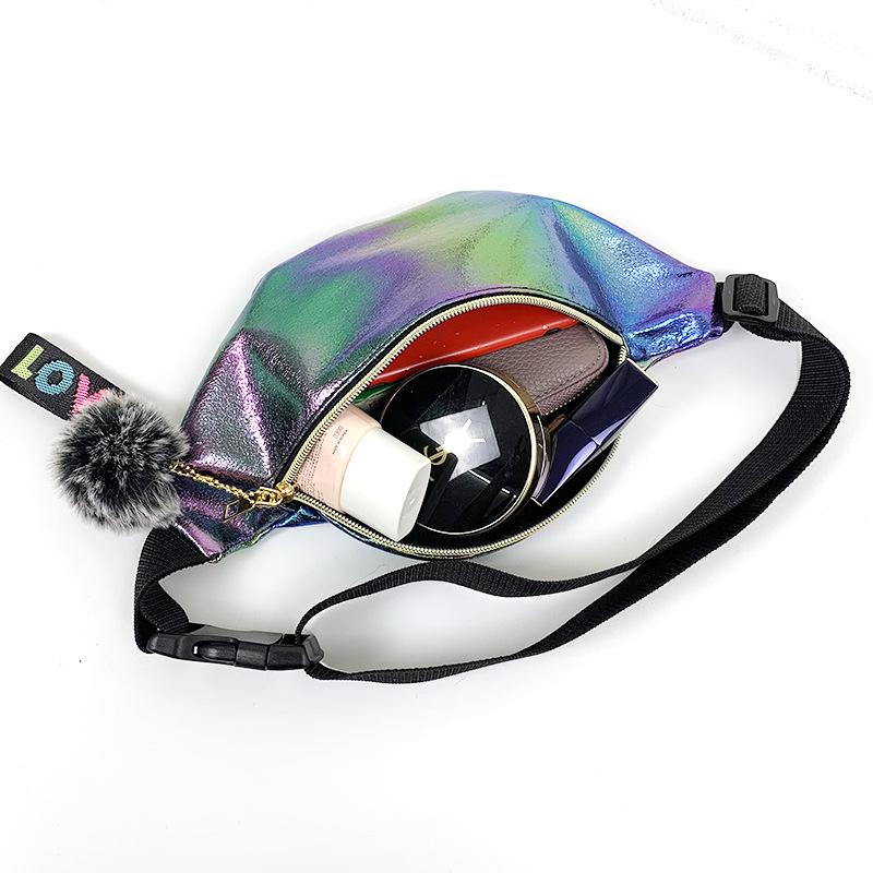Seyurigaoka Female Multifunction Waist Bags,Adjustable Leather Laser Belt Bag - image 4 of 5