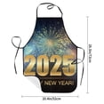 thumbnail image 2 of Pofeuu 2025 New Year 5 Print Aprons with Pockets, Cute Aprons for Kitchen, Cooking, Server, Barber, Chef Apron, 2 of 7