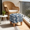 thumbnail image 4 of SCRAWLGOD Cow Print Denim Pattern Blue White Ottoman Cover Square, Folding Storage Ottoman Slipcovers, Stretch Footrest Foot Stool Covers Protector with Elastic Bottom for Pets, 4 of 7