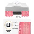 thumbnail image 3 of Valentine's Day Bed Skirt Queen Size 18 Inch Drop, Wrap Around Bed Skirts, Pink Love Paper Cuttings Romantic Elastic Bedskirt Pleated Bed Frame Cover Luxurious Dust Ruffle for Queen Bed, 3 of 6