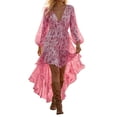 thumbnail image 2 of DailyTrove Women's Floral Print Open Front Kimono Cardigan - Lightweight Boho Beach Cover Up for Vacation & Poolside, 2 of 6