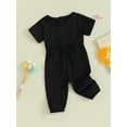 thumbnail image 2 of Bagilaanoe Toddler Baby Girl Boys Jumpsuit Short Sleeve Bodysuit 3M 6M 12M 18M 24M 3T Kids Casual One Piece Romper, 2 of 8