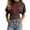 Dark Gray, variant on Girls' UK Flag Cinched Waist T-Shirt, Round Neck Short Sleeve Printed Tee, Casual Breathable Top for Kids & Teens(Dark Gray/11-12Years)