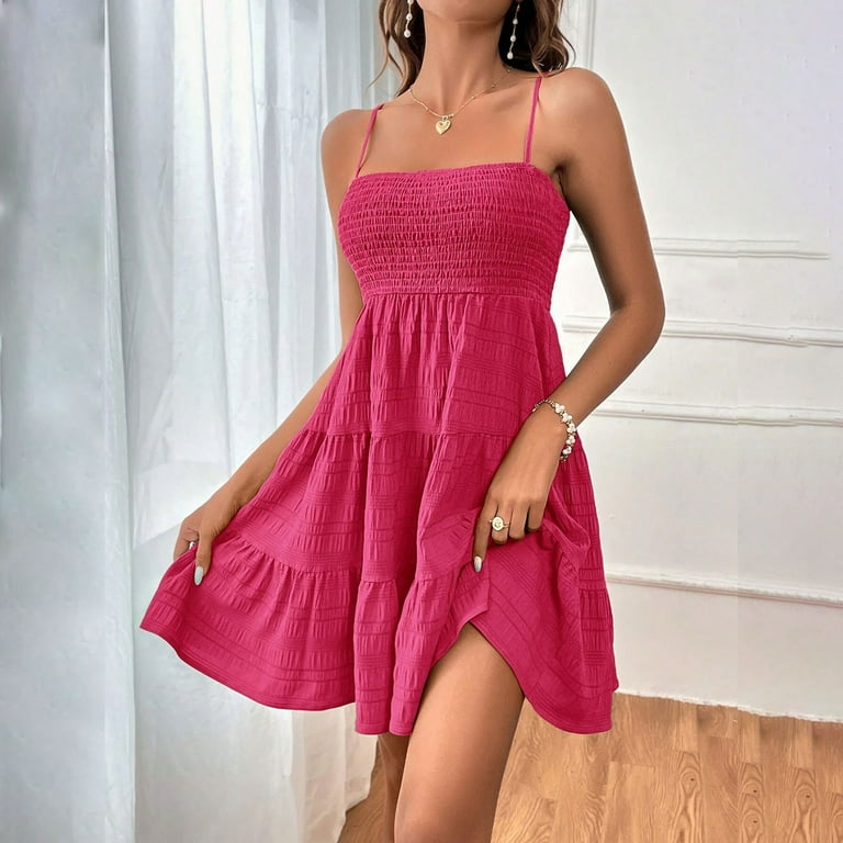 spring short dress Forget Me Not Mini Dress Peach/Light Pink / L