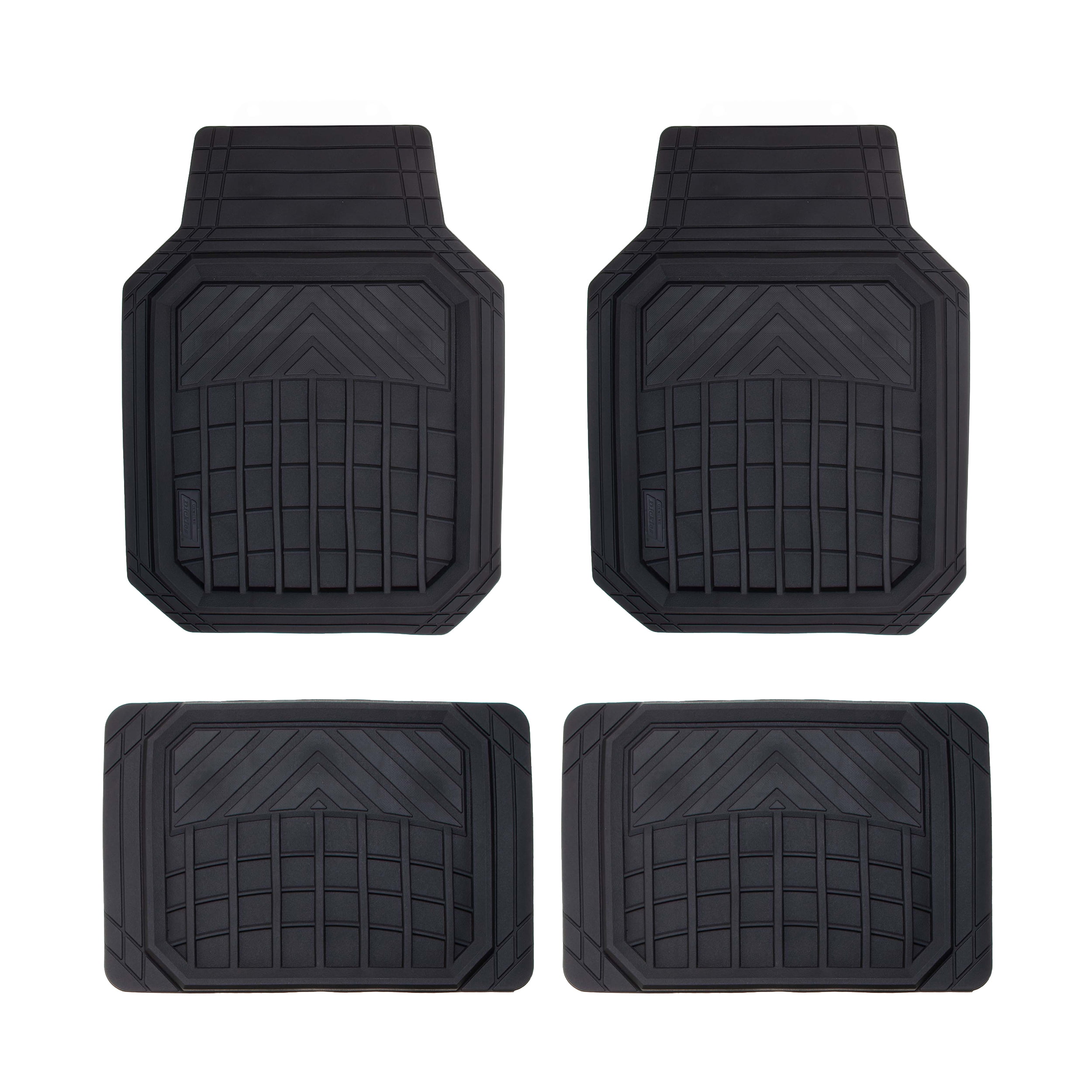 Genuine Dickies 4-Piece Deep Tray Rubber Floor Mat Set Black, 80101WDI