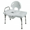 Invacare Heavy-Duty Transfer Bench with Commode Opening Seat Height 31 - 35 Inch, 1 Count