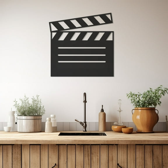 LaModaHome Exclusive Clapperboard Metal Wall Art – Durable & Artistic Metal Wall Art for Home and Office Decor, Perfect for Any Interior Design Aesthetic