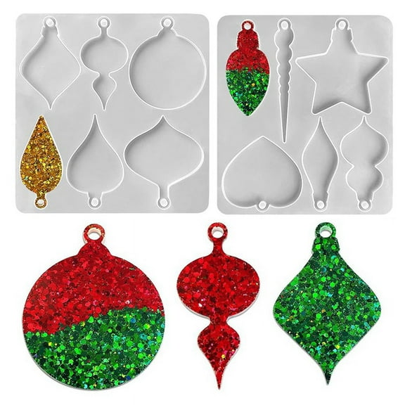 Christmas Ornament Molds for Resin, Bauble Silicone Molds, Star Bulb Round Resin Mold