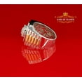 thumbnail image 6 of King of Bling's Men's White Silver 1.80ct Round Cubic Zirconia Adjustable Ring From SZ 9 to 11, 6 of 12