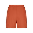 thumbnail image 5 of Bloomae Womens 2 Piece Sets Ribbed Textured Knit Casual Short Sleeve Crewneck Basic Shirts Elastic Waist Shorts Two Piece Lounge Oversized Tracksuit Matching Set Orange L, 5 of 10