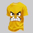 thumbnail image 4 of Dolkfu Pull-On Oversized Tshirts&nbsp;for Men Yellow Artistic Short Sleeve Crew Neck Tops Modern Printed Refined T-Shirts Yellow,S, 4 of 5
