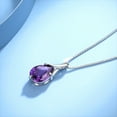 thumbnail image 6 of Bellitia Jewelry Pear Shaped Natural Stone Pendant Necklace, Women's Natural Amethyst Necklace, 925 Sterling Silver Necklace with Gemstone, Women's Jewelry Set 45cm, 6 of 7