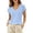 A-Sky Blue1269, variant on Deep V-Neck Rolled- T-Shirt for Women Casual Everyday Relaxed-Fit Basic Tee