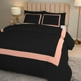 thumbnail image 4 of DNG Creations 5 Piece Full Black And Peach Border Line Pattern Duvet Cover - 100% Egyptian Cotton, 800 Thread Count ( Full/Queen ), 4 of 5