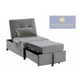 thumbnail image 2 of Best Master Furniture Bayani Velvet Adjustable Sleeper Lounge Chaise in Gray, 2 of 2
