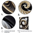 thumbnail image 3 of Designart Gold Black And White Stained Glass V Canvas Wall Art, 3 of 5