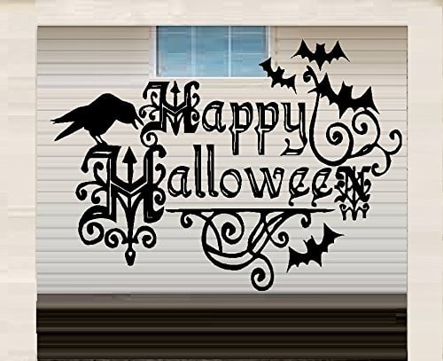 HAPPY HALLOWEEN with BATS,: Halloween Decal  LRG 20' x 28'