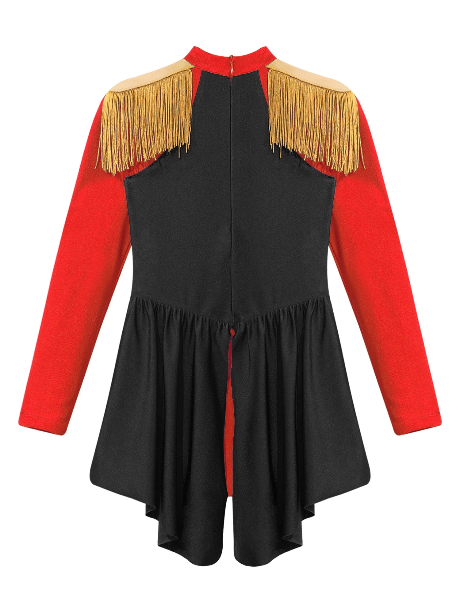YEAHDOR Kids Girls Halloween Drum Major Costume Tassels Epaulet Jumpsuit Carnival Party Ringmaster Circus Costume Royal Blue 4 Walmart